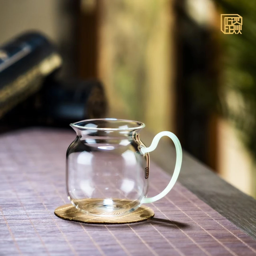 晶焱小圆满公道杯精致手工温茶分茶器高档加厚耐热玻璃家用泡茶杯