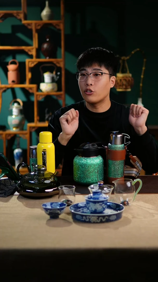 【闪购商品】瓷杯米索钛壶绿+博雅集浮光杯薄绿