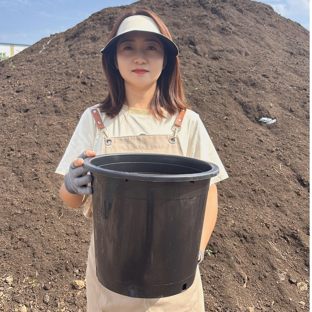 黑色控根加仑花盆塑料大盆耐用结实耐晒基地自用阳台菜园苗圃