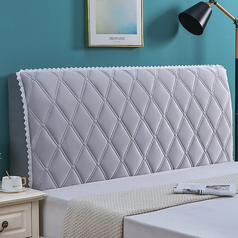 加高床头罩加厚床头套简约现代皮床木板弧度通用靠背防尘保护套