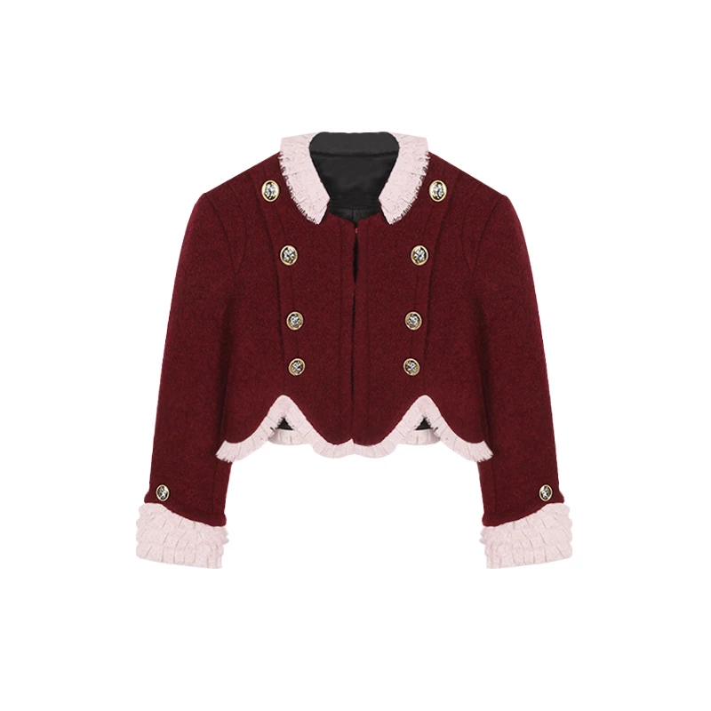 「珍妮日记」秋冬时尚短款小香风气质轻奢设计感减龄外套女C4WT5129