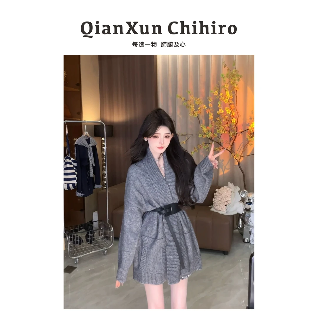 【千寻严选】简约休闲风气质纯色宽松针织毛衣慵懒时尚感Q4MY7115A