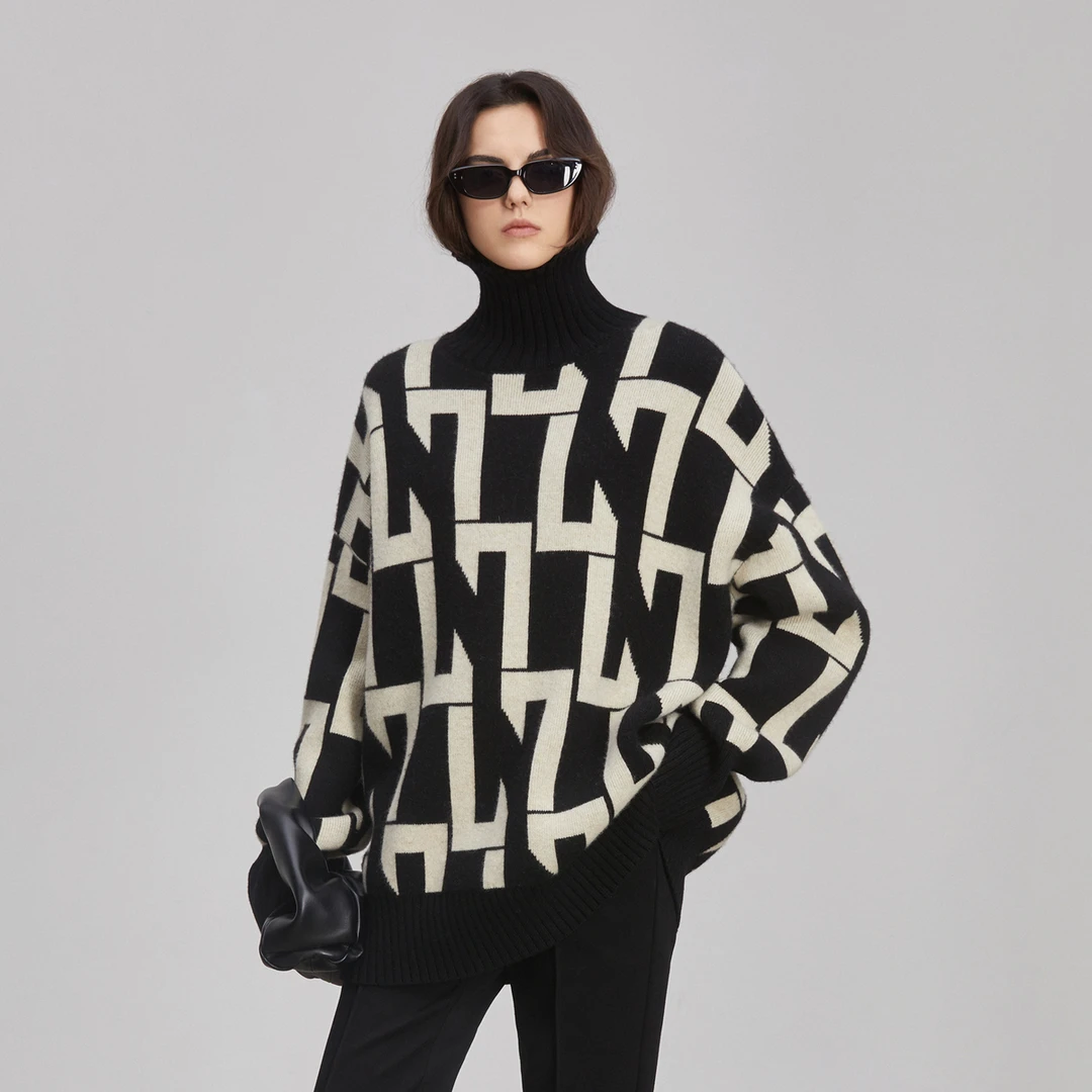 LYNEE 【秀场同款】LOGO高领针织毛衣 LGD2DAK016