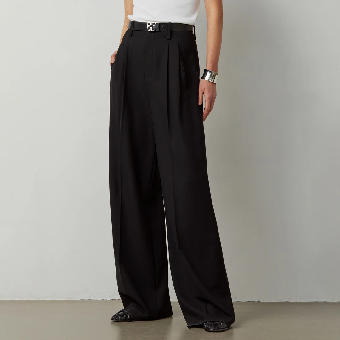 LYNEE 肌理感无腰头倒褶垂感直筒裤女 LGD2ESW155