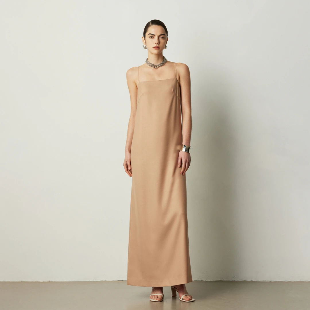 LYNEE 秀场同款精纺吊带连衣裙连衣裙女 LGD2ESW070