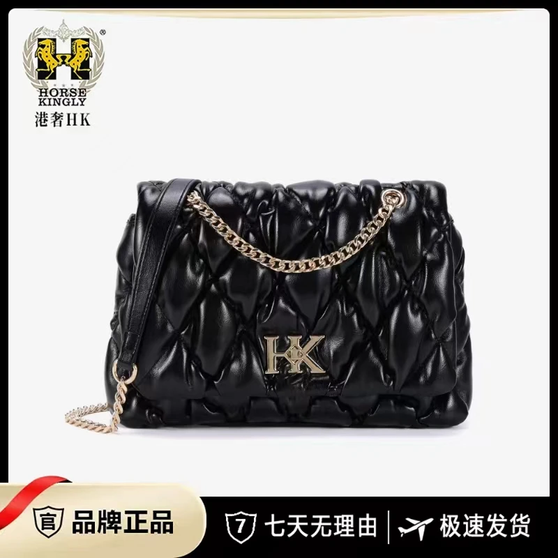 Horse Kingly时尚女士单肩斜挎绣线包女时尚泡泡经典包1125