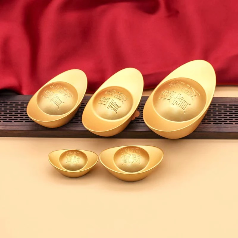 高档金色实心元宝商用茶桌小摆件压缸配饰创意家居装饰摆件家用
