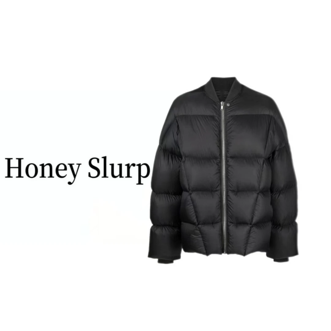 【XZ专享7080】Honey Slurp暗黑风冬季棒球领保暖简约羽绒外套