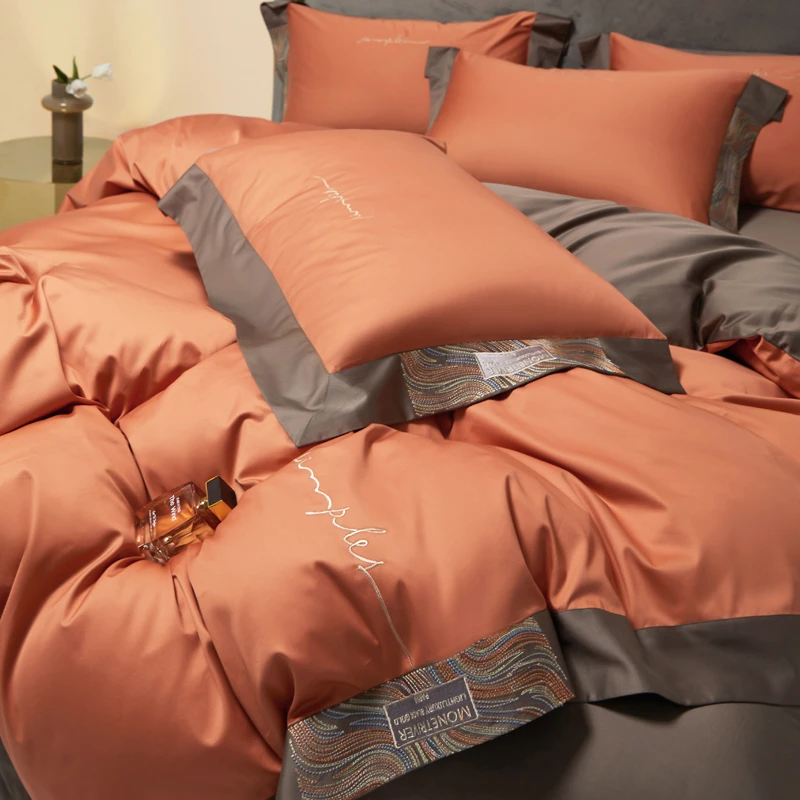 水星系列高档家纺0支长绒棉四件套全棉纯棉2024新款床单床