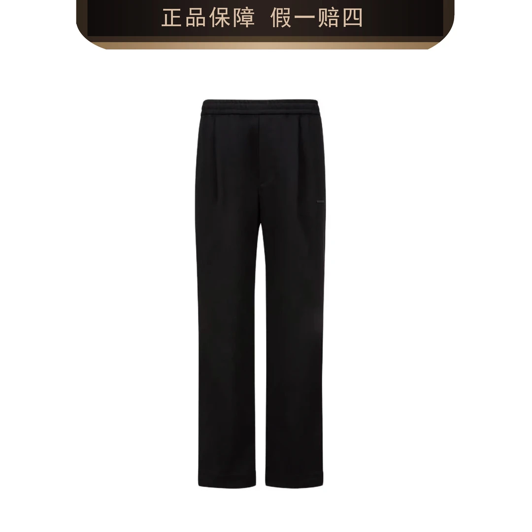 Moncler/盟可睐 男士斜纹休闲慢跑黑色休闲裤 2462005