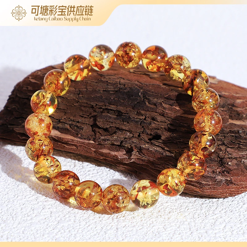琥珀 花珀手串10mm+BB-48