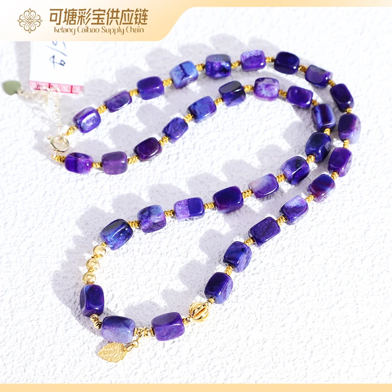 南非舒俱来 传世级18K金 SS级玉化凝胶紫樱花 项链 KTCB-3041