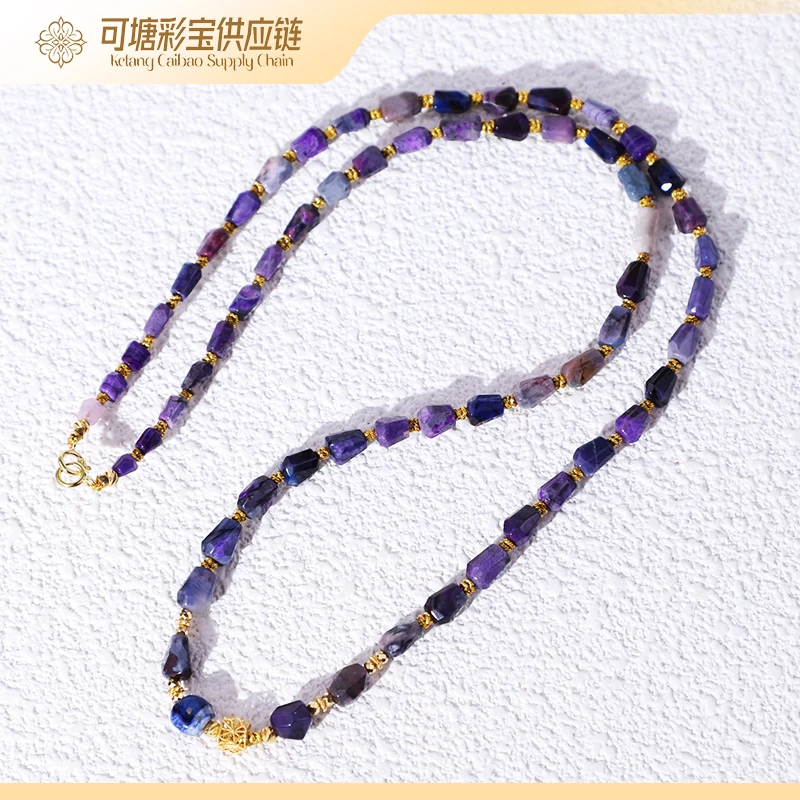 南非舒俱来 18K金 S级玉化炫彩 舒俱来刻面项链 KTCB-3305