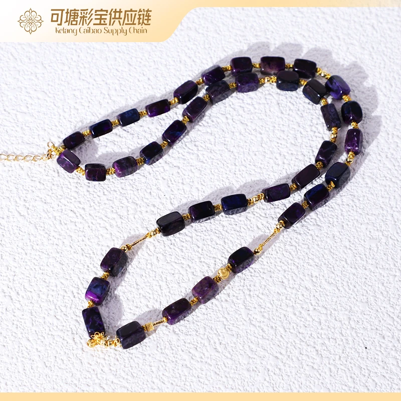 南非舒俱来 18K金 A级蓝紫炫彩 舒俱来项链 KTCB-3368