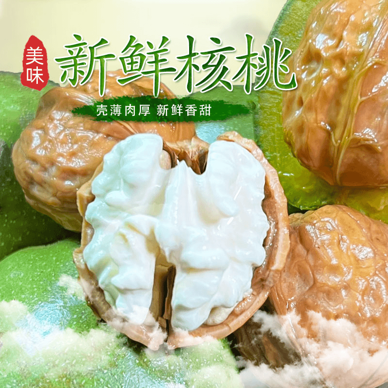 2023新鲜湿核桃去青皮嫩核桃坚果孕妇剥皮生核桃仁非纸皮核桃1斤