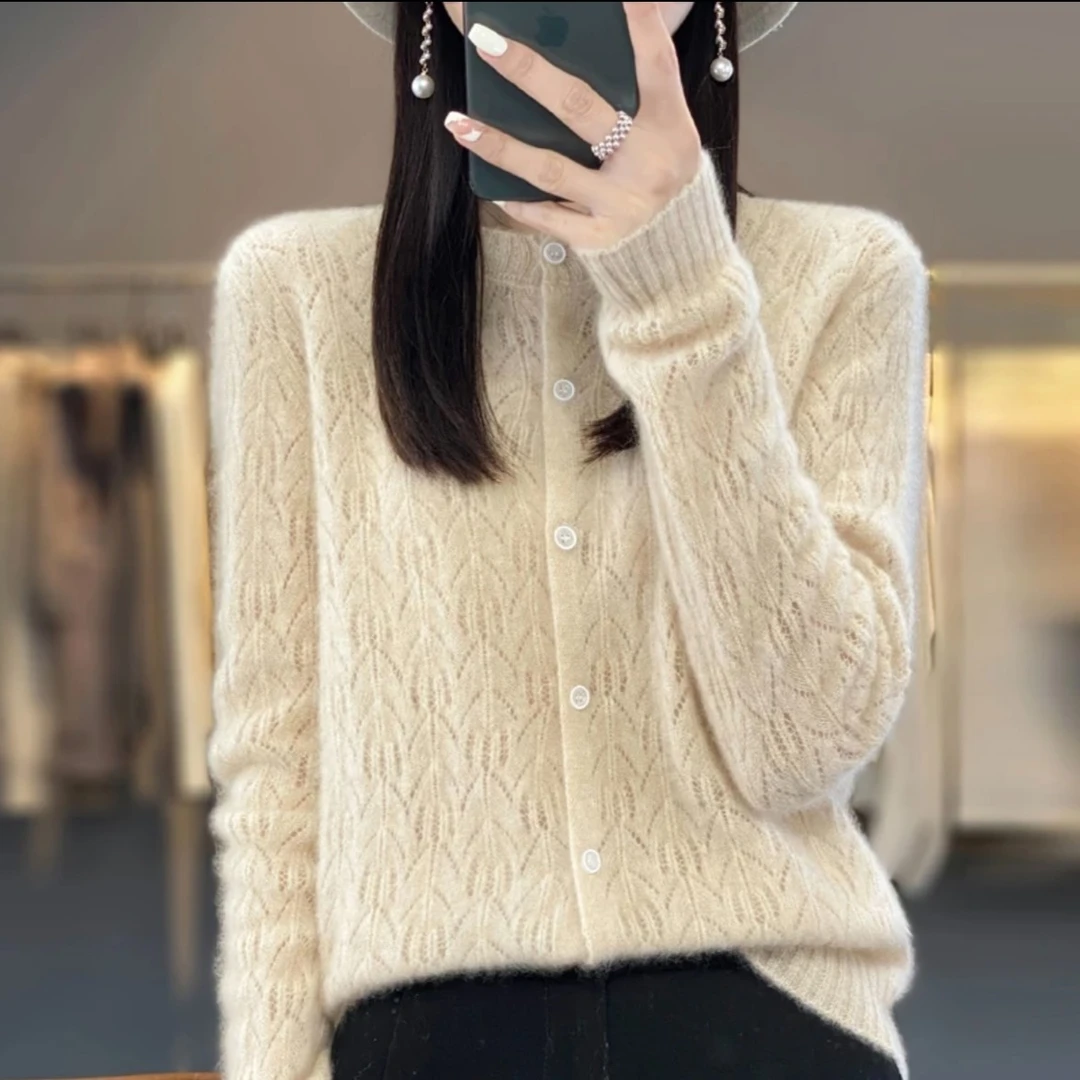 【集佳严选】秋冬100%羊毛软糯轻奢镂空外套