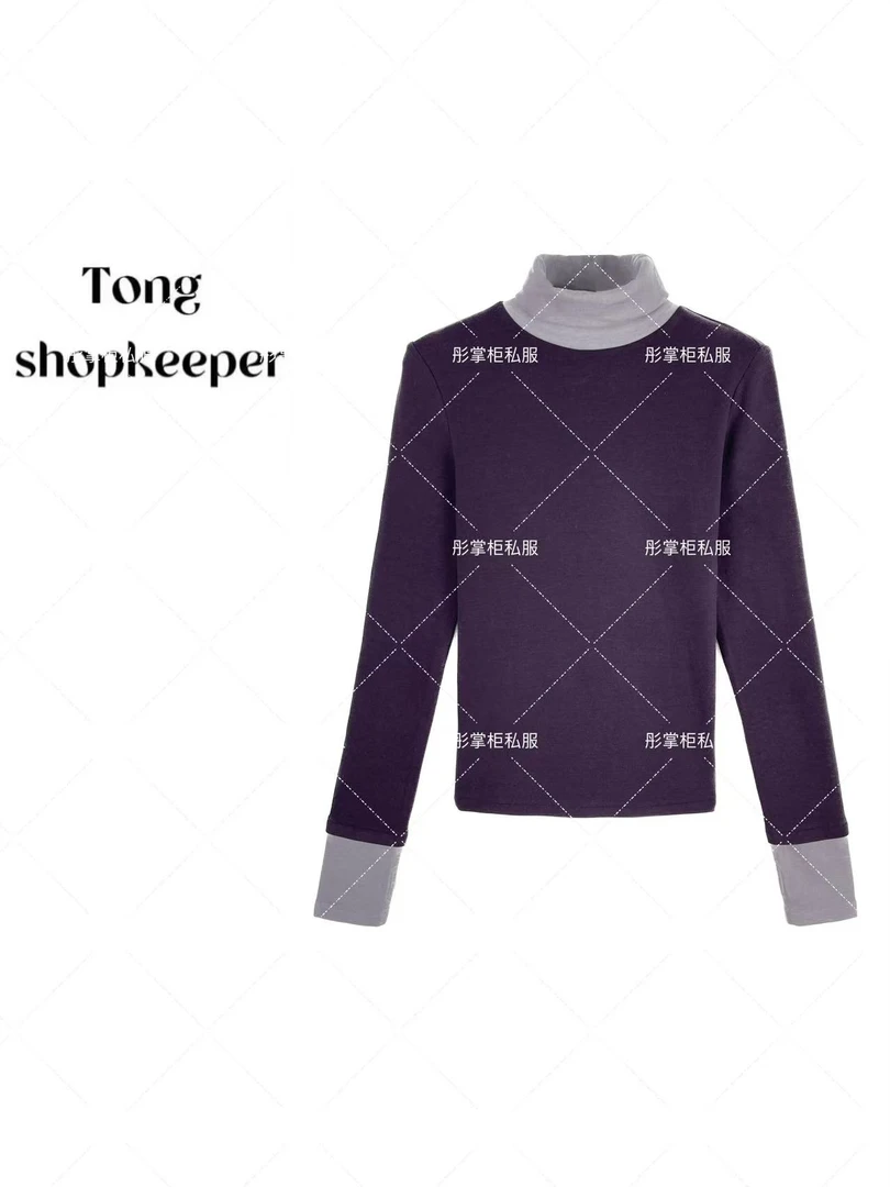 QJ/彤掌柜1681138【红人上新】加厚桑蚕丝绵羊毛高领气质上衣内搭