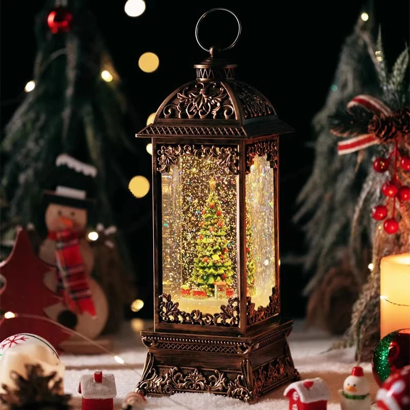 圣诞节水灯音乐盒女孩生日礼物儿童礼品八音盒少女公主水晶灯摆件