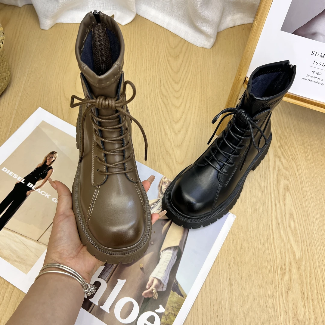 复古马丁靴2024秋冬季新款英伦风切尔西短筒时尚短靴子瘦瘦靴