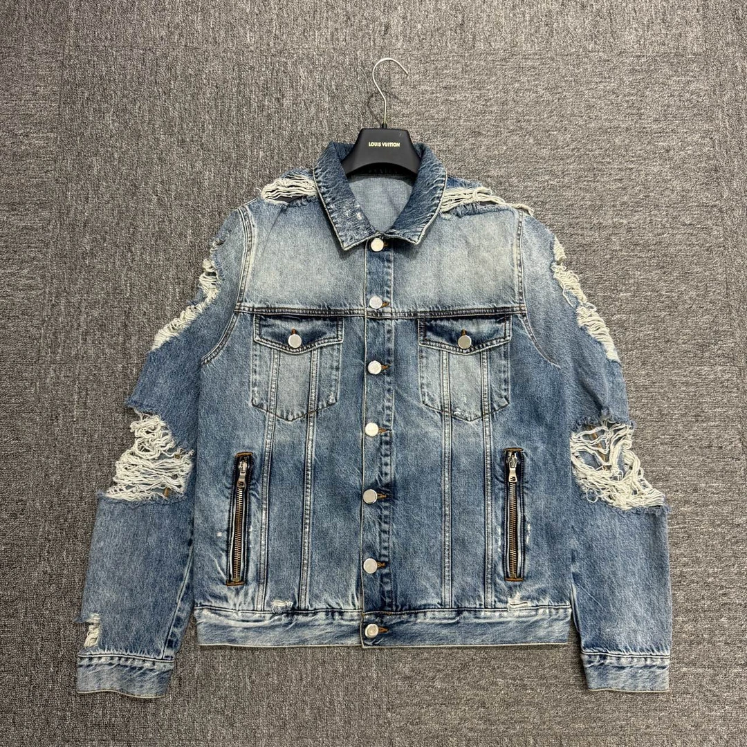 Balmain 大破坏牛仔夹克/L码/98新/公价12000/08963