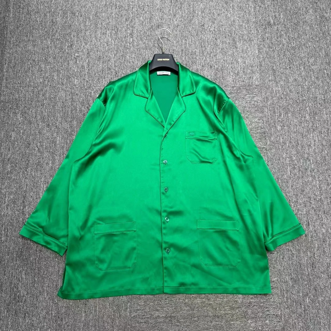 Balenciaga 绿色 醋酸 睡衣衬衫/08390 /38码/98新 公价：11300