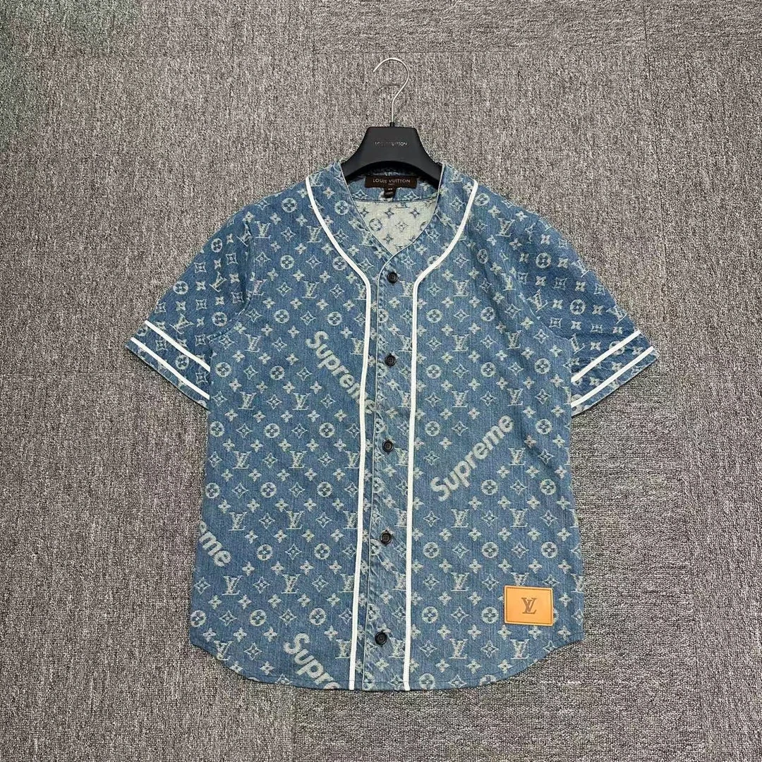 louis vuitton lv supreme 联名 牛仔短袖/07967/xs码/98新