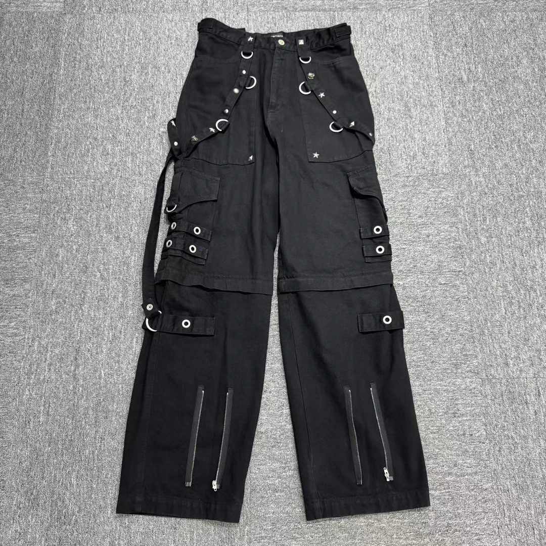 Balenciaga秀款铆钉拉链牛仔裤Raver黑色八神裤/10367/29码/98新