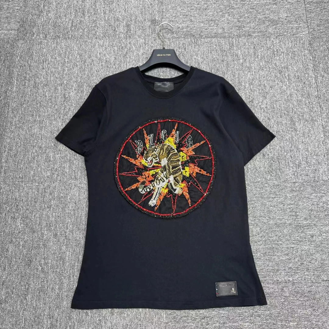 PHILIPP PLEIN 老虎水钻刺绣拼接/10481 /L码/