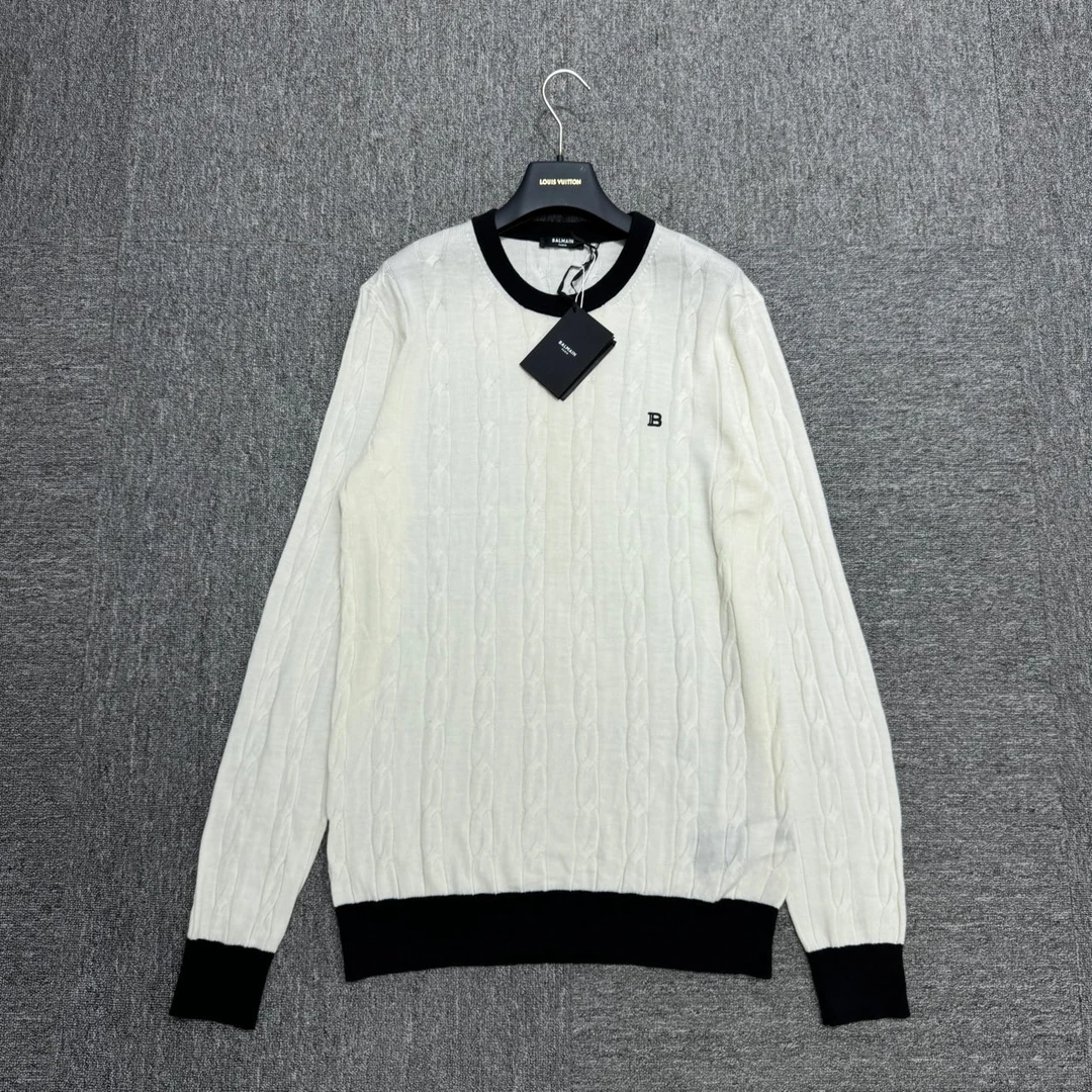 Balmain 白色羊毛针织衫/xl码/全新带吊/09033