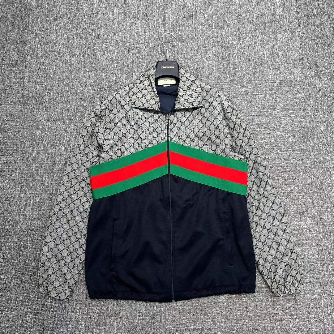 Gucci 红绿满印条纹夹克/09008/s码/98新 /公价15500