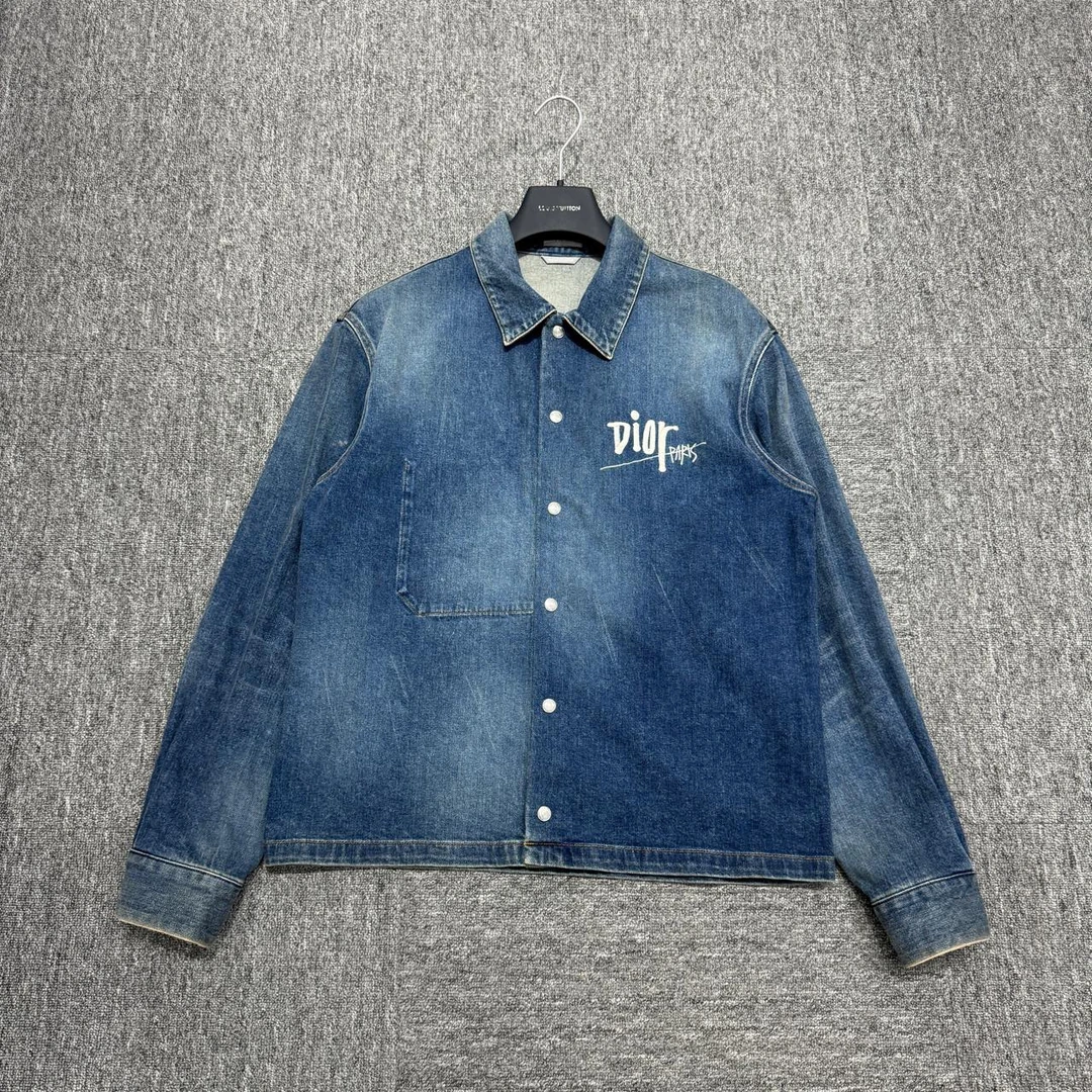 Dior Stussy 联名 刺绣 蜜蜂 牛仔夹克/44码/98新/06648