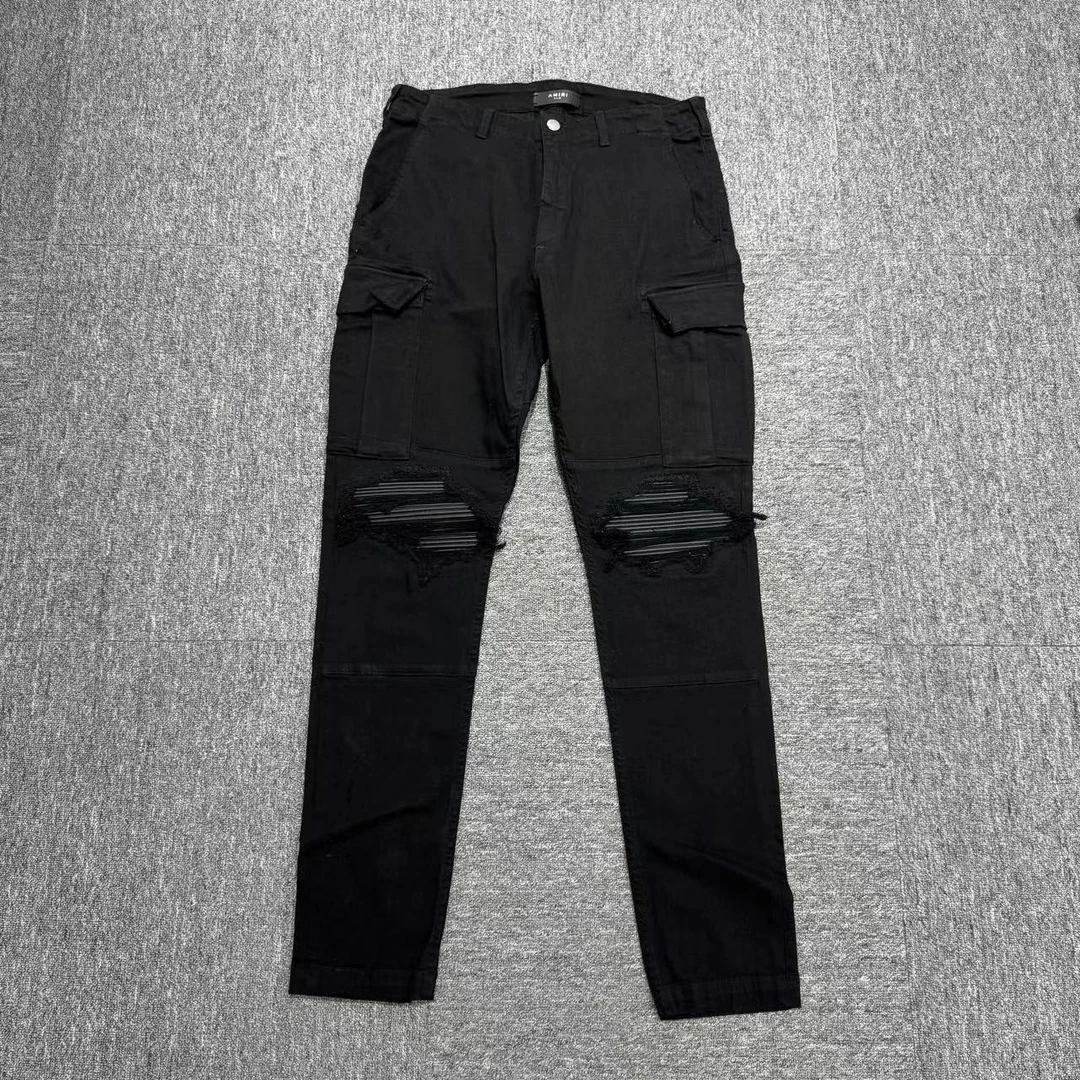 Amiri 黑色 拼皮 工装裤/06436 /33码/98新