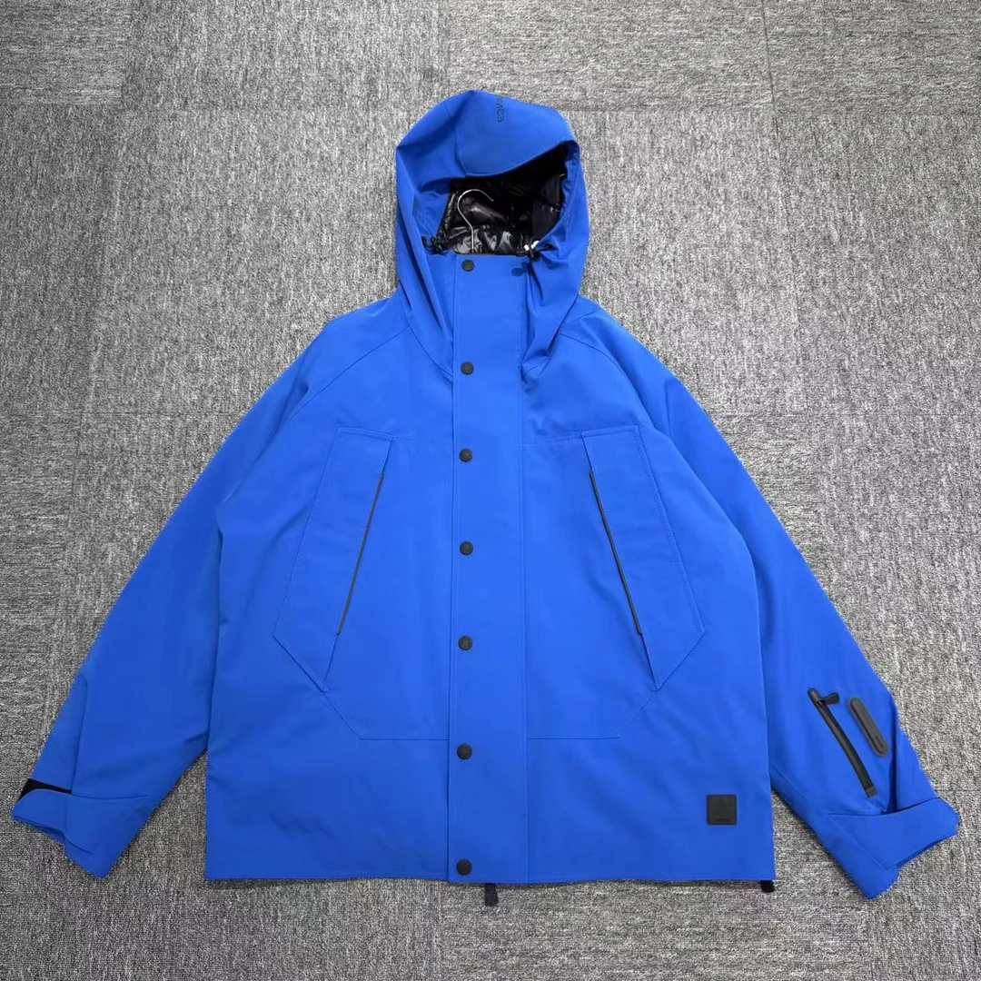 Moncler Grenoble 蓝色连帽羽绒服/12030/3码/99新 公价15536