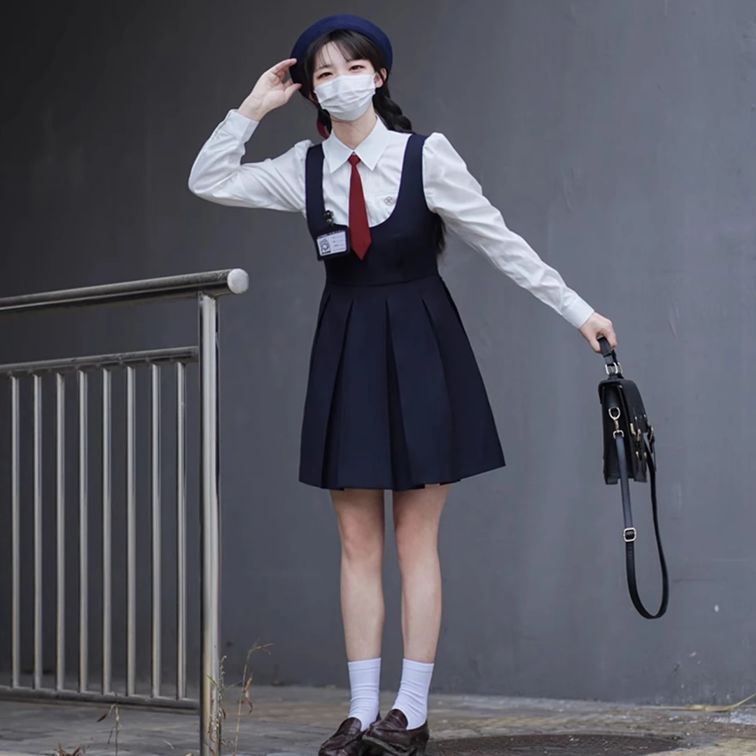 原创jk制服背心裙连衣裙纯色裙直播间特价