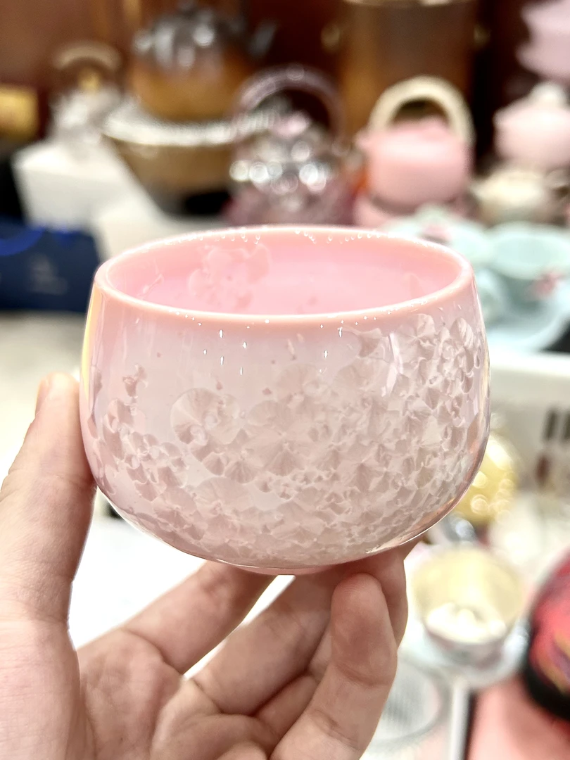 德化羊脂玉冰粉花茶杯主人杯家用禅定杯品茗杯陶瓷结晶釉个人杯