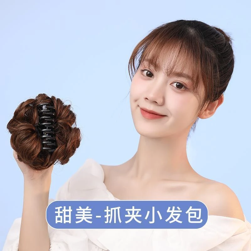 假发女短发丸子头盘发神器网红夏季新娘花苞头蓬松懒人抓夹假发包
