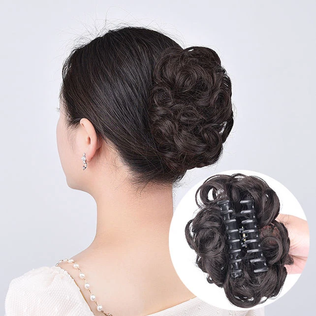 抓夹假发包发圈丸子头卷发发包花苞头盘发头饰自然逼真丸子盘发器