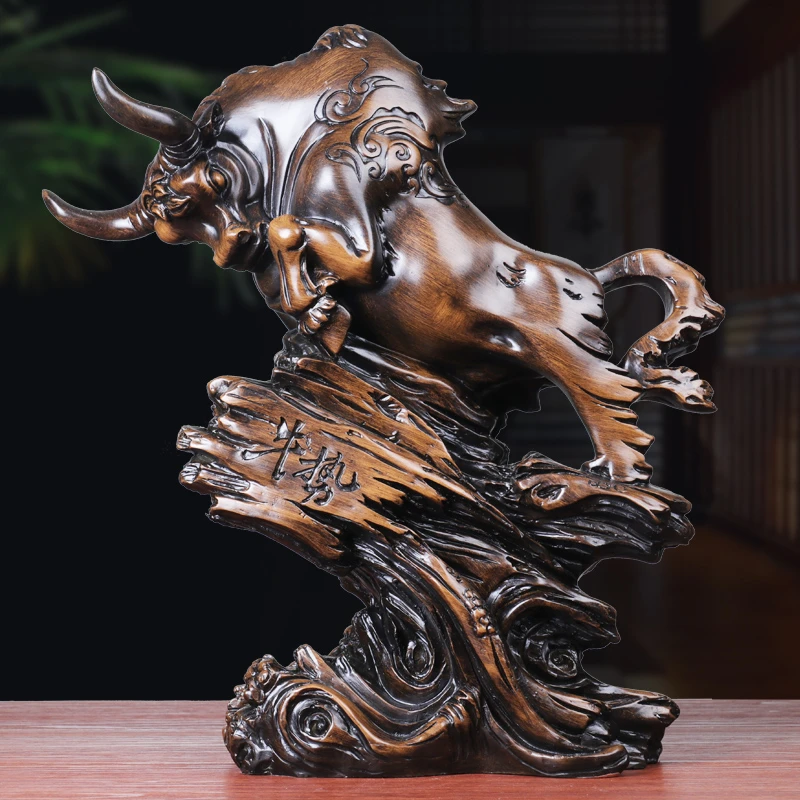 势不可挡牛摆件十二生肖牛摆设办公室桌公司商务开业礼品工艺饰品