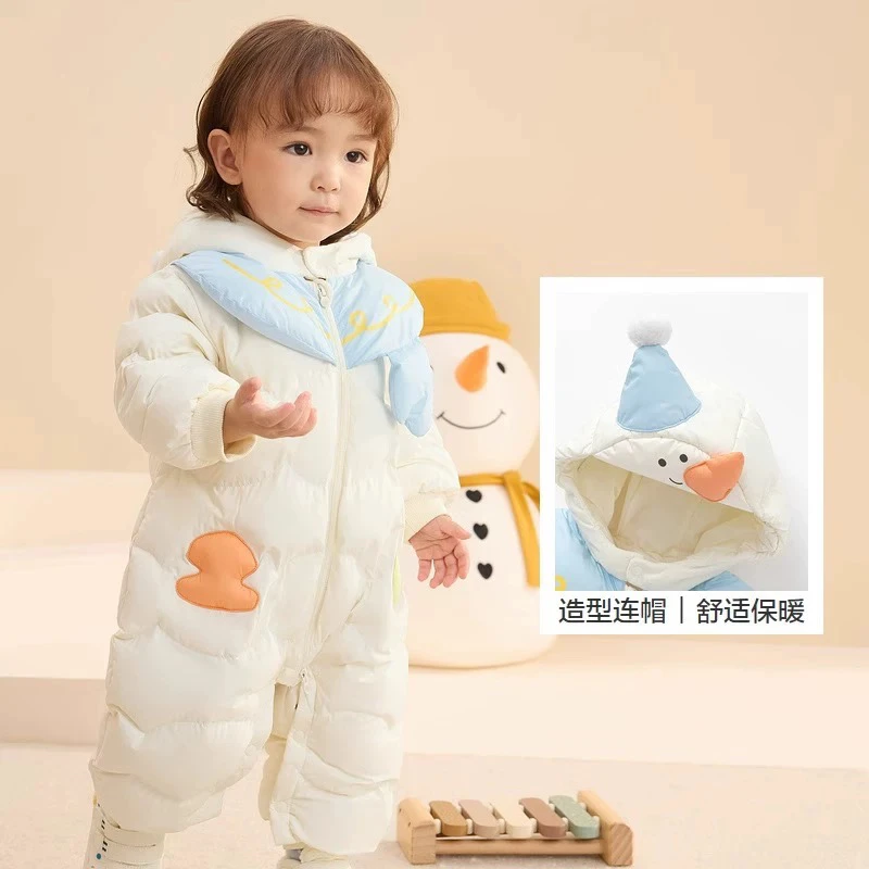 （商场同款）白鹅绒加厚羽绒服婴儿连体衣