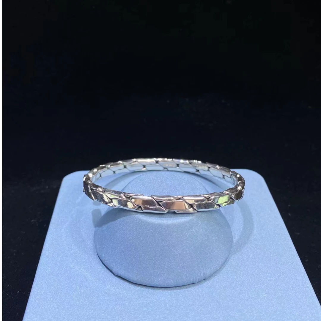 足银手镯 7度9999蛇肚款手镯百搭经典单圈