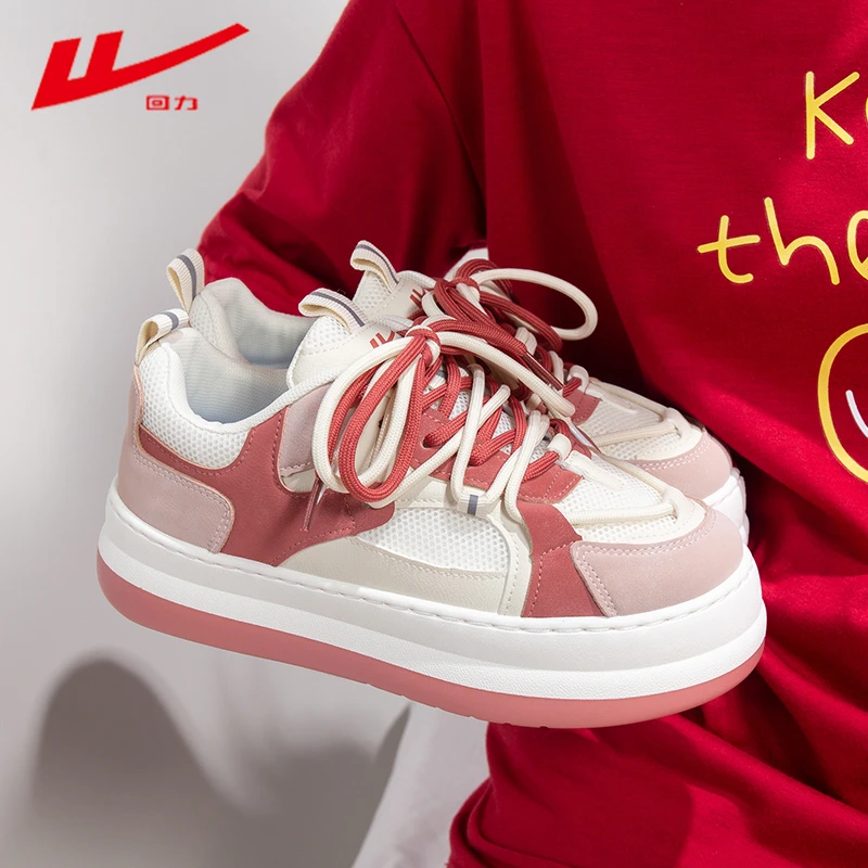 回力女鞋草莓熊女2024春季新款潮鞋ins网面小众面包鞋透气鞋子女