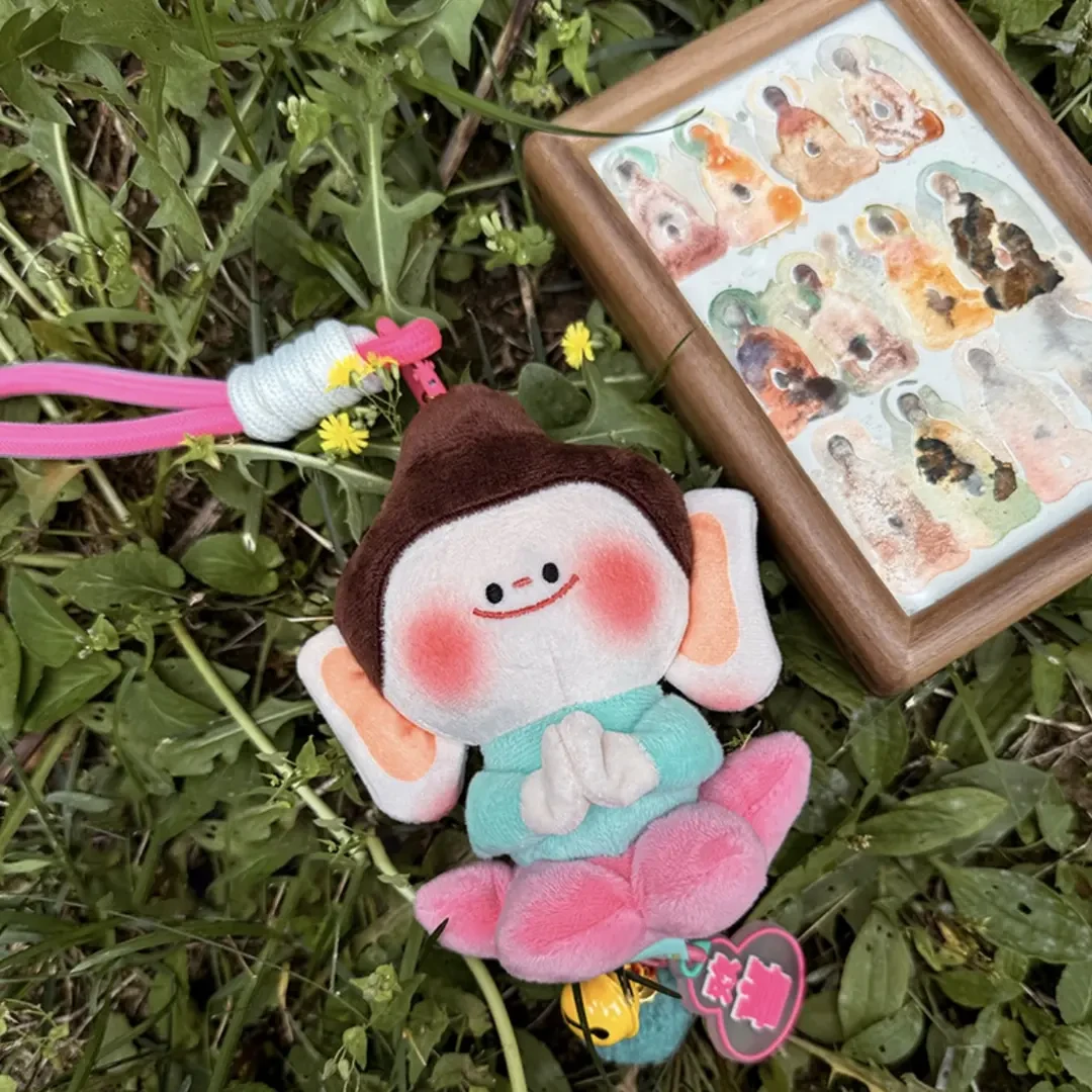 新款正版佛小伴一合什莲花小佛欢喜挂件创纪念品玩偶毛绒挂件公仔