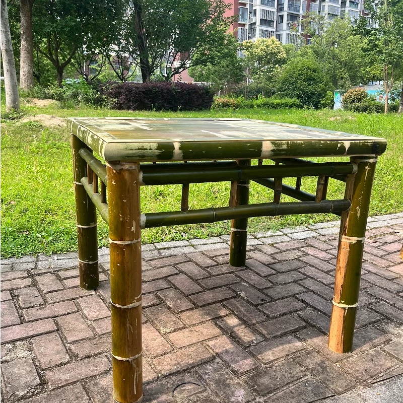 手工竹椅竹桌子茶桌茶台茶几家用阳台休闲桌椅组合靠背椅支持定制