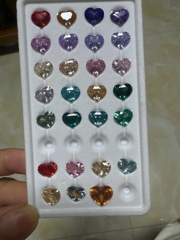 【8×10爱心鸟巢切】新款锆石美甲饰品轻奢锆石ins风保色超闪透底钻