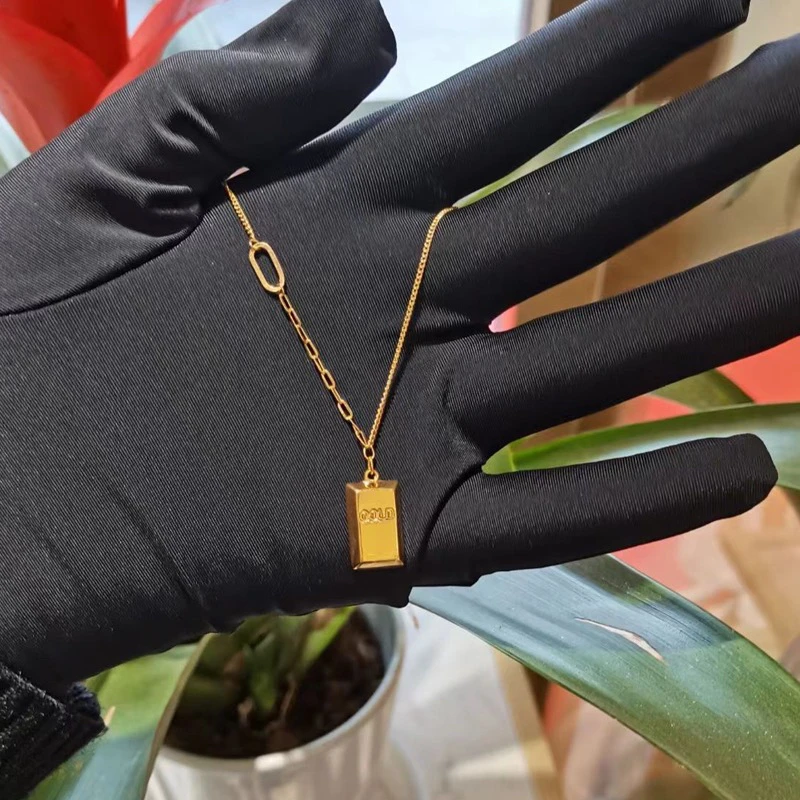 合金项链 小砖块项链