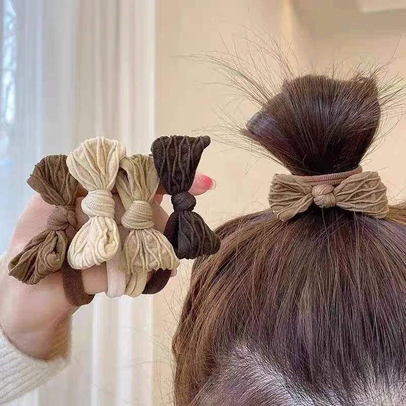 发圈高弹力皮筋成人扎头发加粗发绳女蝴蝶结简约头绳饰品耐用韩版