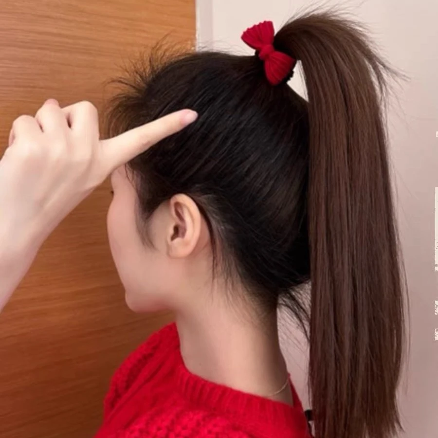 韩版蝴蝶结头绳女成人儿童扎马尾丸子头发绳不伤发高弹力皮筋发圈
