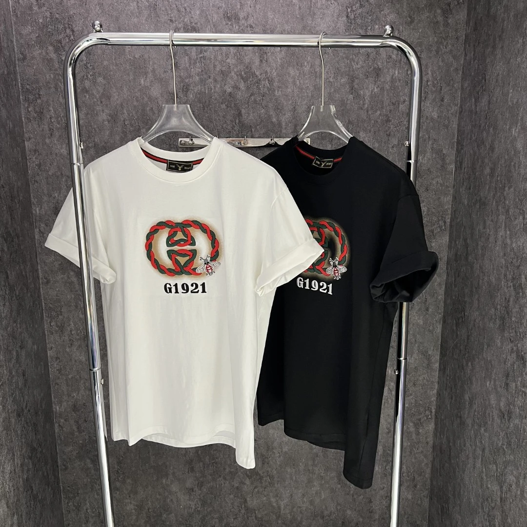 老男孩彩绣T恤蜜蜂刺绣男士T恤春夏短袖印花圆领潮流设计师2329