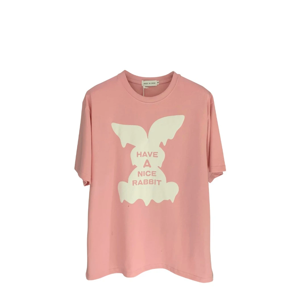 老男孩纯棉兔子印花春夏情侣男士短袖T恤时尚潮流8285卡通韩版