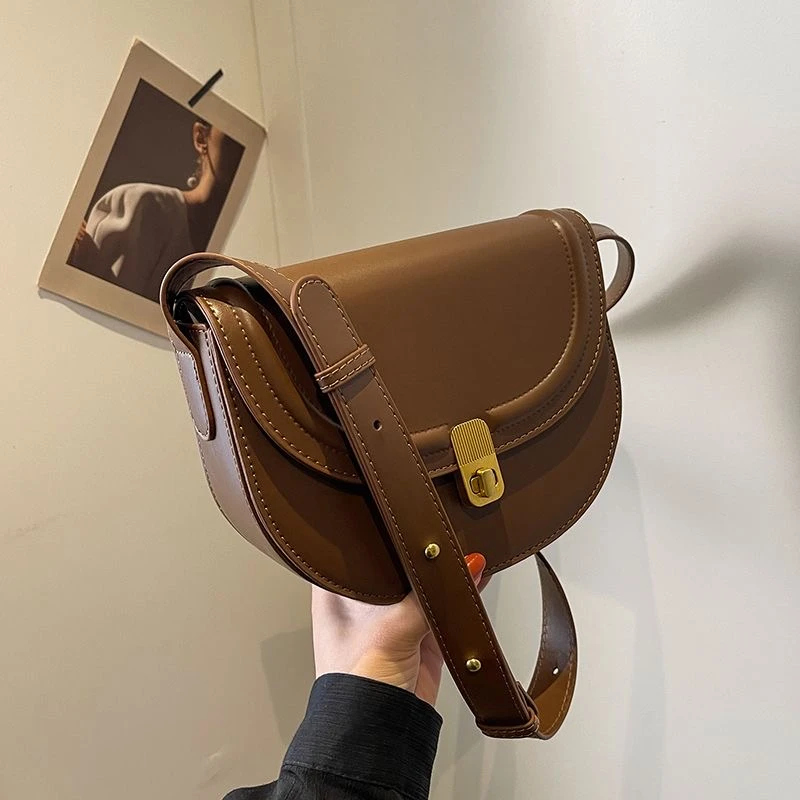复古小众质感洋气包包女2024新款时尚简约马鞍包百搭单肩斜挎包潮